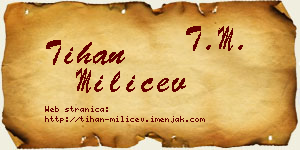 Tihan Milićev vizit kartica